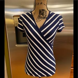 Ralph Lauren Top Navy & White Size Small